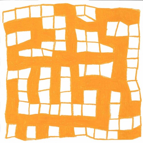 Sketch 53,  25x25cm, wax pastel on paper, 2017